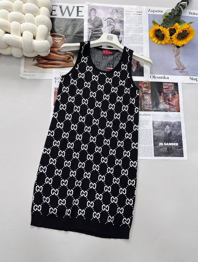 gucci 2025 New Jacquard Knitted Vest Skirt Is Made Of Customized Yb Cotton Ya
