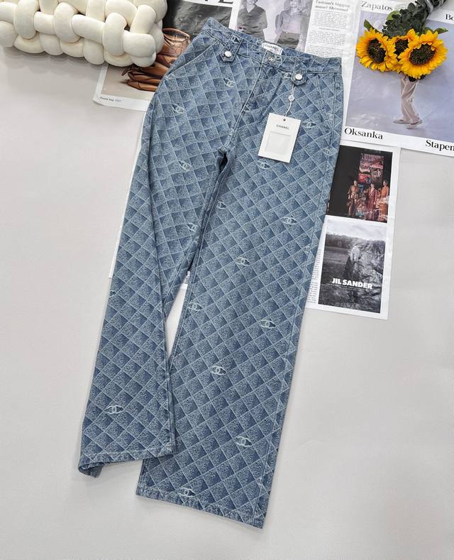 chanel25Ss New Diamond-Print Jeans For Early Spring | Exclusive High-Edition