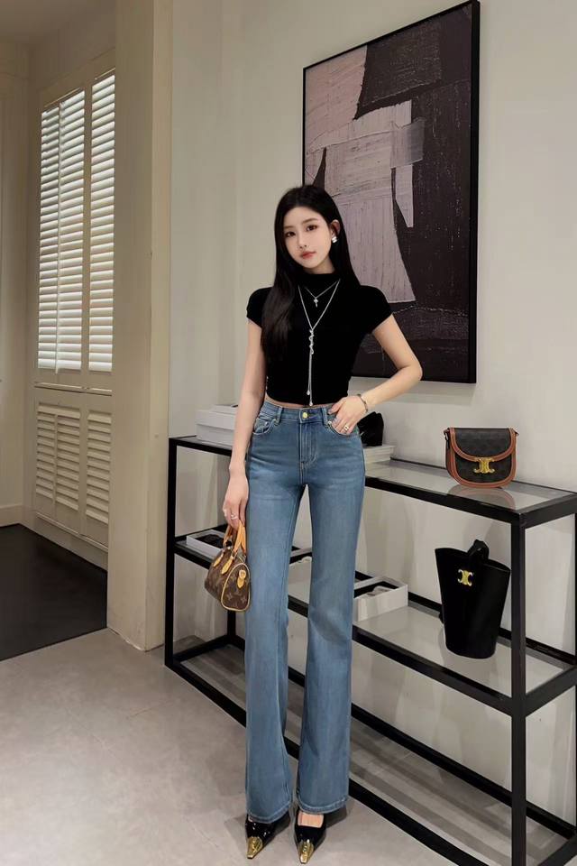 Style No. G25052264 Louis*Lv New High-End Customized Stretch Denim Washed Cotton