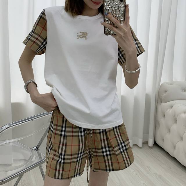 Style No. D25052275 Burberr* New B Classic Plaid Stitching Fashion Casual Sports