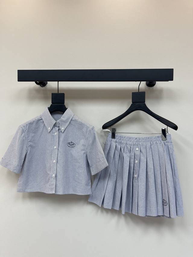 prad*25 Spring And Summer New Product College Style Oxford Cotton Short-Sleev