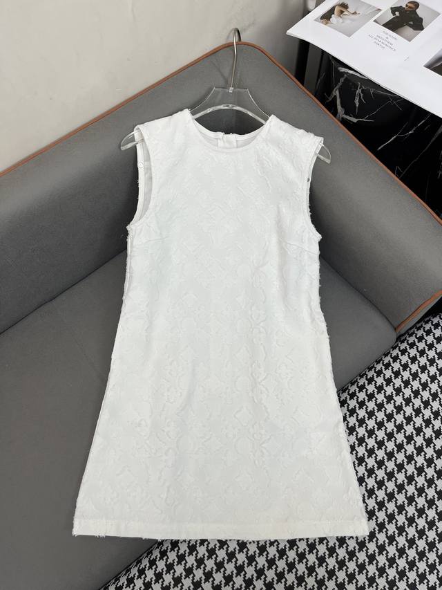 louis Vuitto* 25Ss New Denim Sleeveless Dress Old Flower Jacquard Fabric Fash