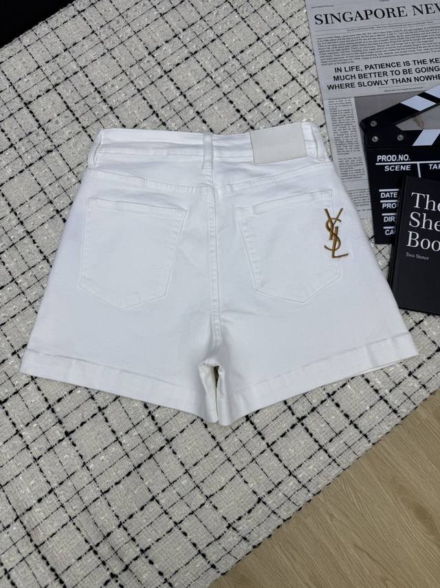 Long-Legged Bomber Sain* Lauren*25S Classic Embroidered Logo Denim Shorts The Mo