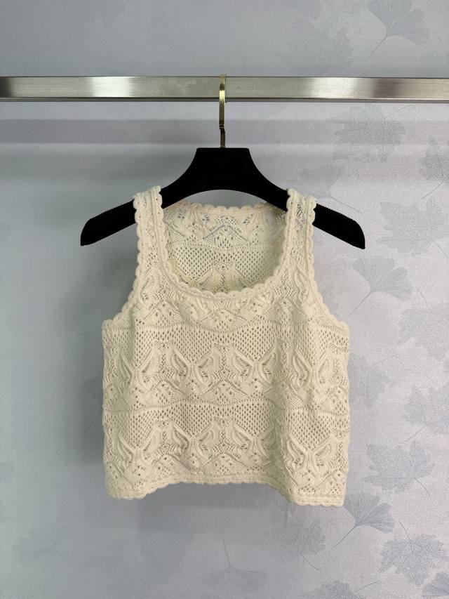 dio*Off-White 3D Hand-Crocheted Knitted Vestcomfortable, Soft And Elasticall-