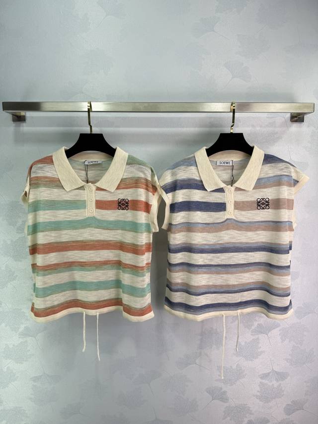 loew* Striped Polo Shirt With Two Colors To Choose From Comfortable And Breat
