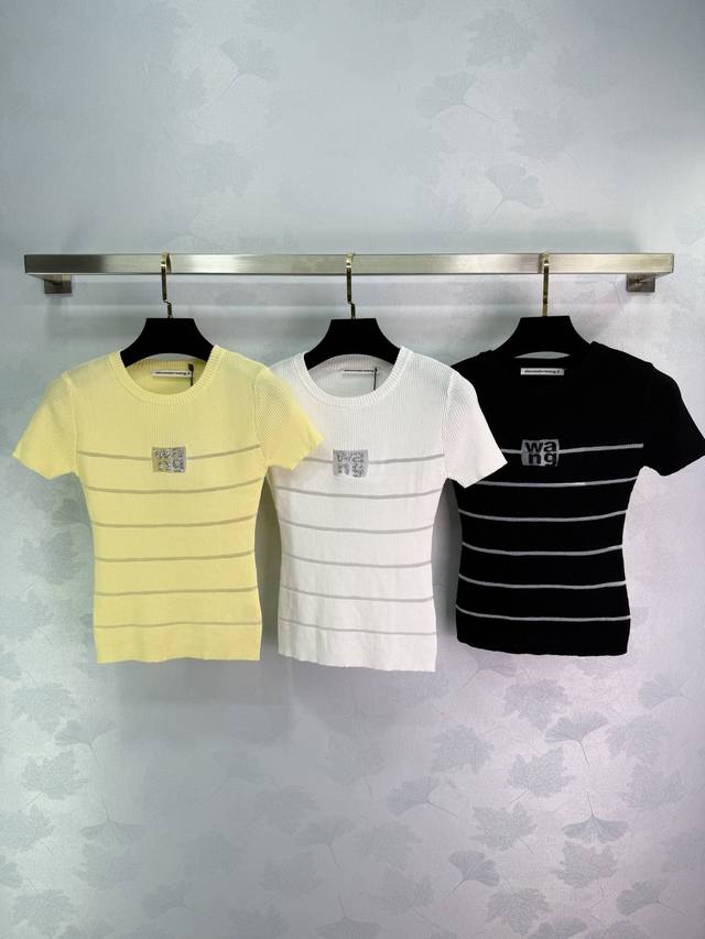 Alexander Wang Knitwear In Three Colors: Yellow, White And Black. Classic Stripe