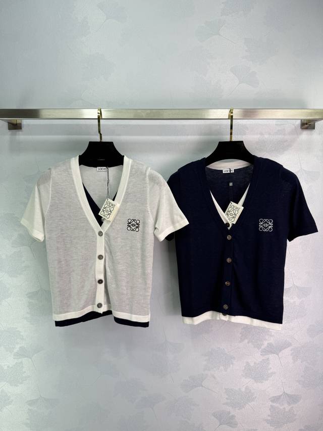 loew*V-Neck Short-Sleeved Cardigan Suitable For Summer, Light And Comfortable