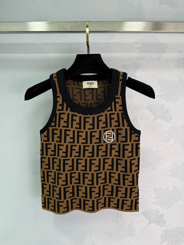 fen*2025 Spring And Summer Latest Series Double F Monogram Logo Knitted Vest