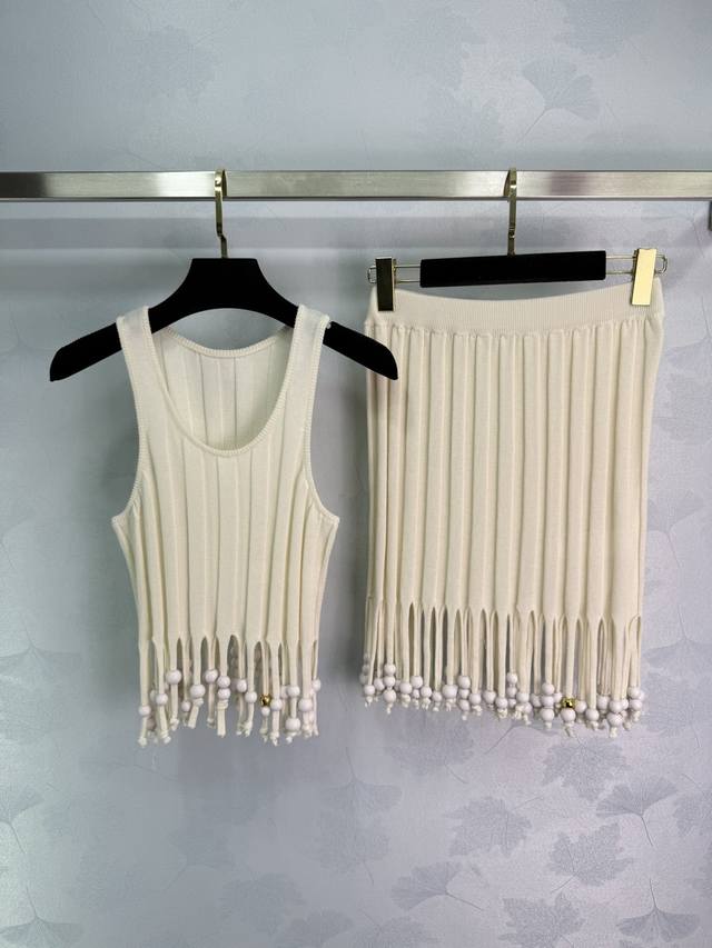 loew* 25Ss Spring/Summer New Resort Series Tassel Vest Top + Tassel Slim Skir