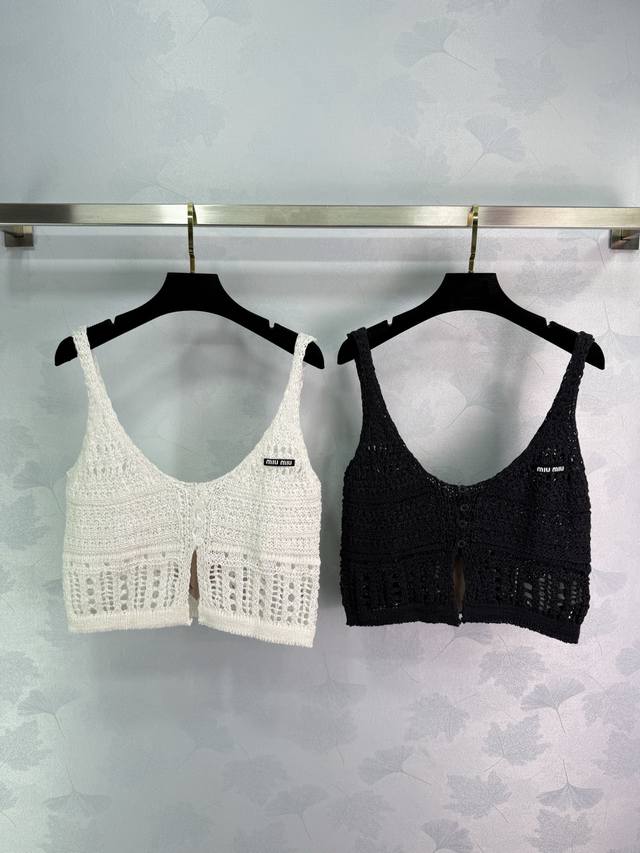 miumi*2025 Spring And Summer Latest Series Hollow Crochet Camisole Custom Yb