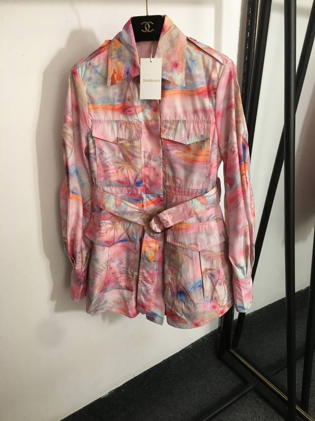 Style No. 20253209 Zimmermann New Gradient Watercolor Coconut Tree Print Workwea