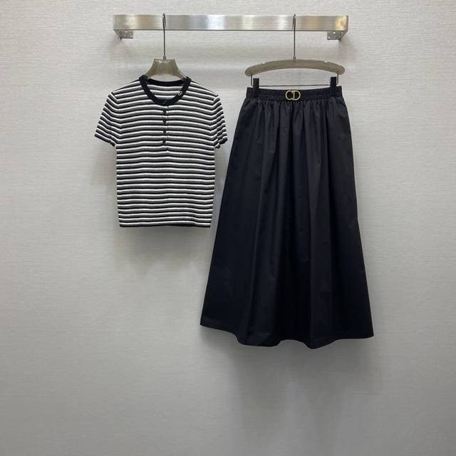 di*25Ss Fashion Knitted With Worsted Cotton Skirt Suit High-Grade Fabric Colo