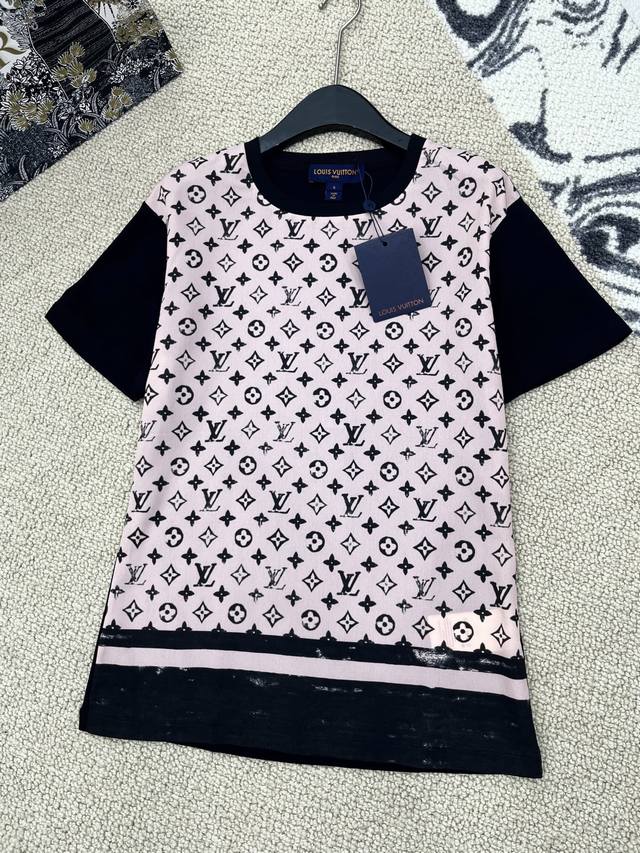 Hot Item In Stock Original Quality Lv* 2025 New Round Neck Monogram Print Stitch