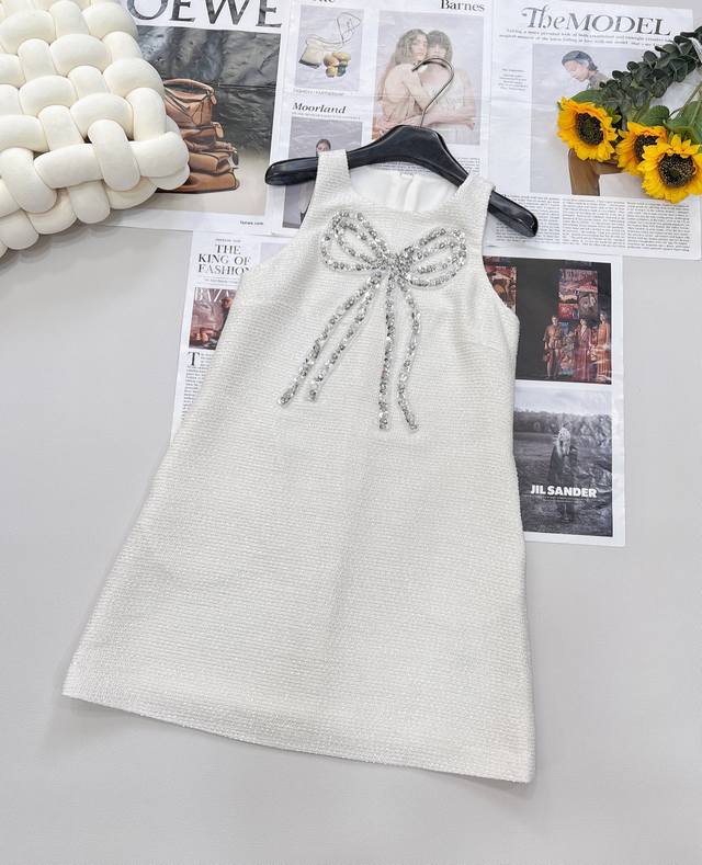 jorya 25Ss Exquisite Silver Bow A-Version Sleeveless Dress Meets The Atmosphe