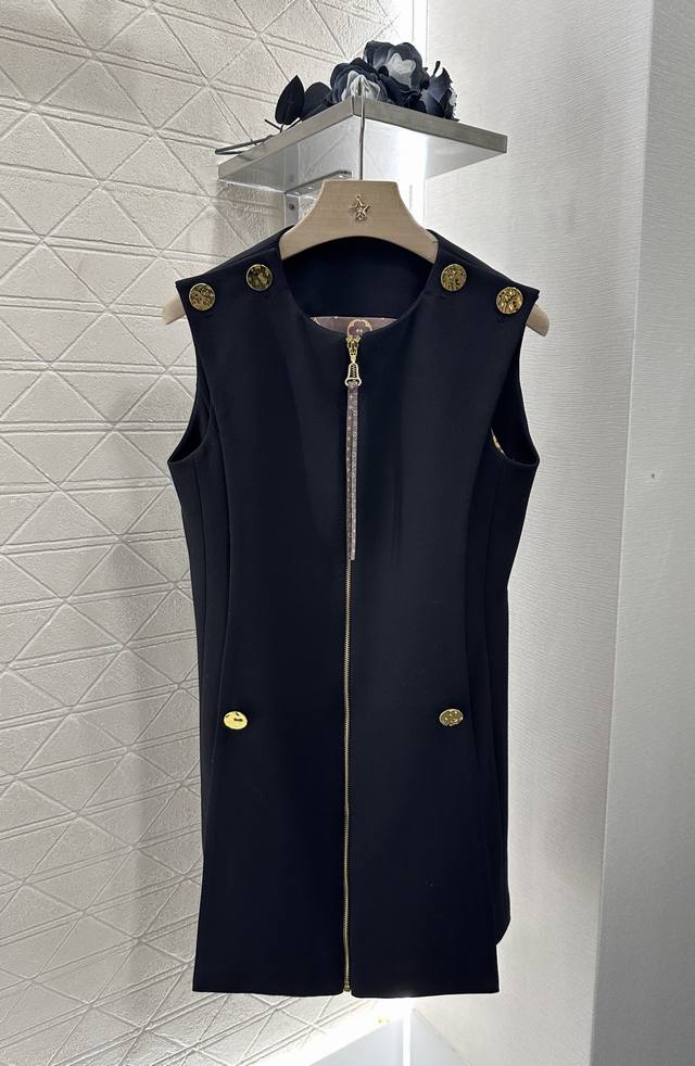 louis Vuitto*2025 New Arrivals Zipper Pleated Dress Customized Yb Imported Ac