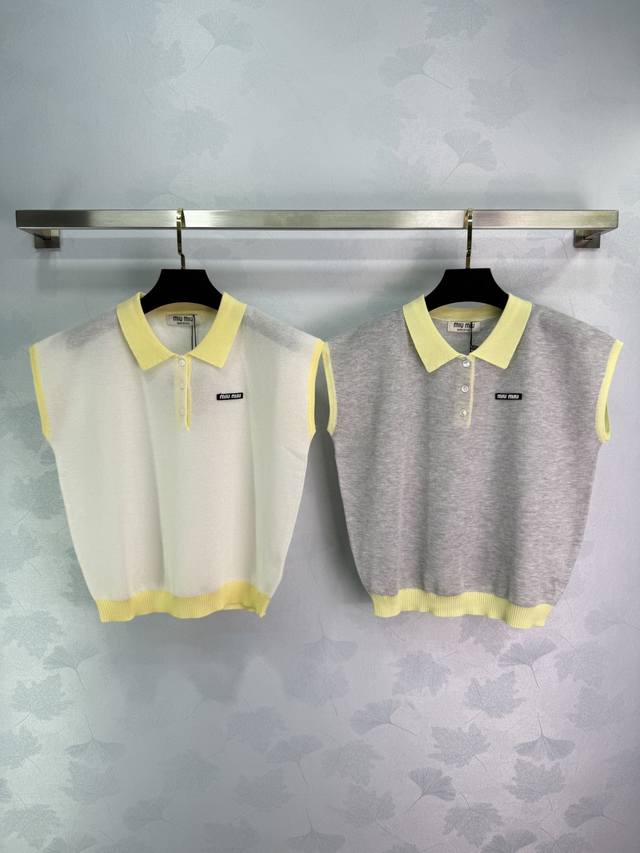 25 Summer Miumi* Skin-Friendly, Cool And Breathable Silk Linen Polo Collar Co