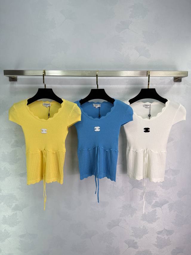 chane*2025 New Arrivals Lace Drawstring Knitted Short Sleeves Customized Yb I