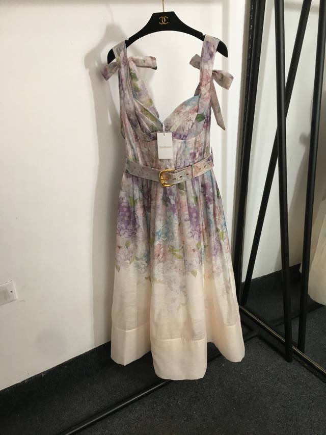 Style No. 20253155 Zimmermann New Style Hyacinth Temperament Flower Print Bow Su
