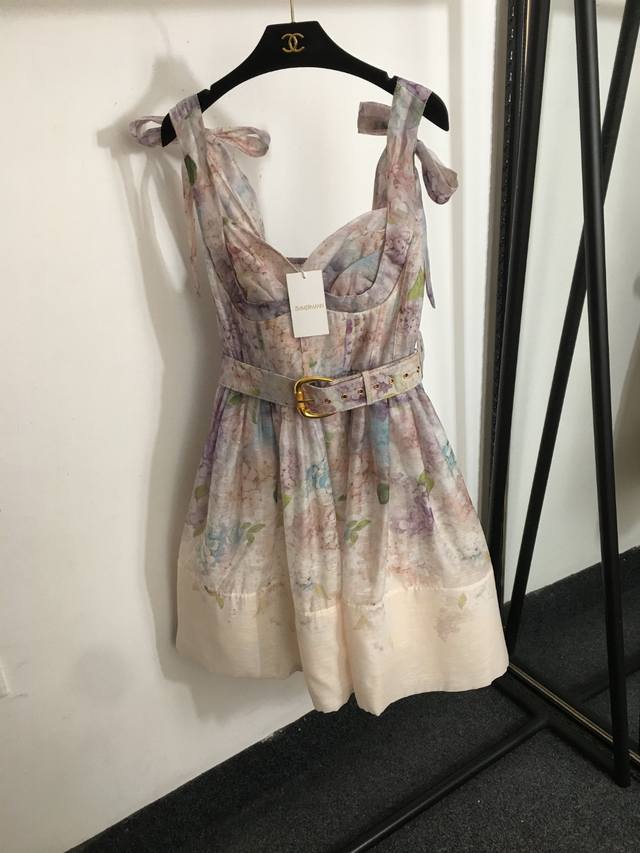 Style No. 20253156 Zimmermann New Style Hyacinth Temperament Flower Print Bow Su