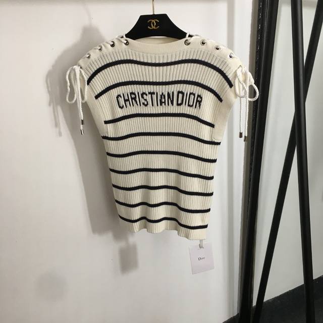 Style No. 20253157 Dio* New Jacquard Letter Shoulder Drawstring Design Striped K