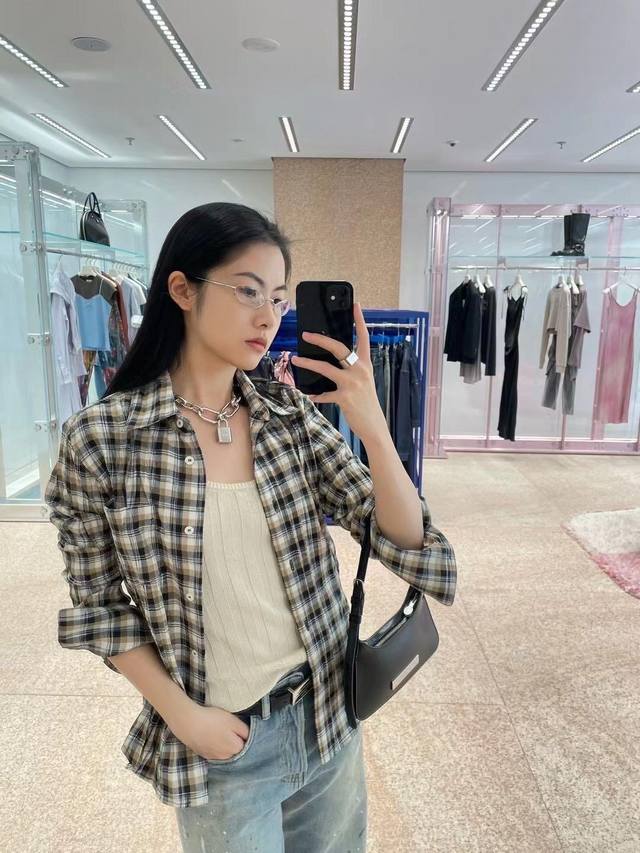 acne Studi*S 25Ss Spring And Summer New Checkered Pleated Design Paper Man Lo