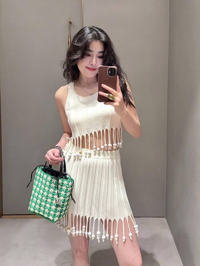 Vest Skirt Loew* 25Ss New Spring And Summer Resort Series Tassel Vest Top + Tass