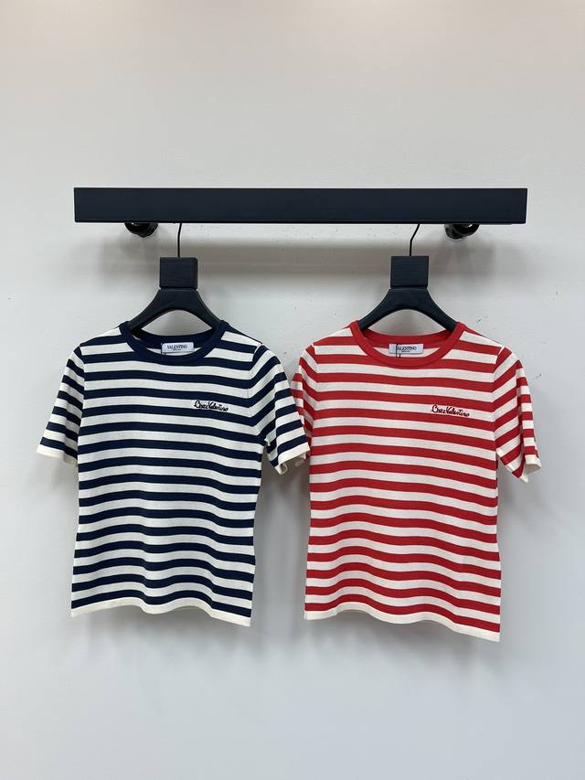 valentin*25 New Striped Knitted Short Sleeves Customized Yb Wool Yarn Weaving