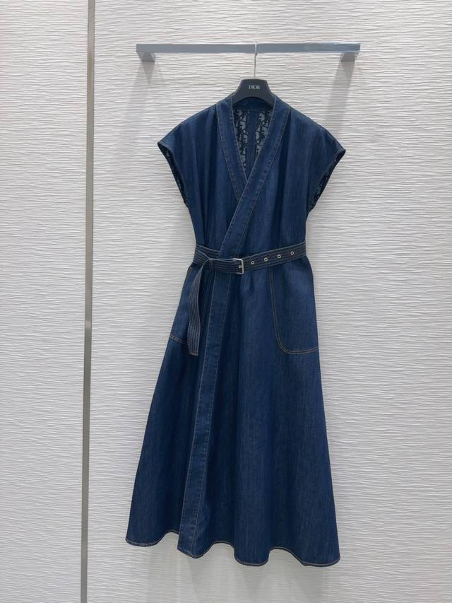christian Dio*2025Ss New Denim Dress With Printed Lining, Active Fermentation