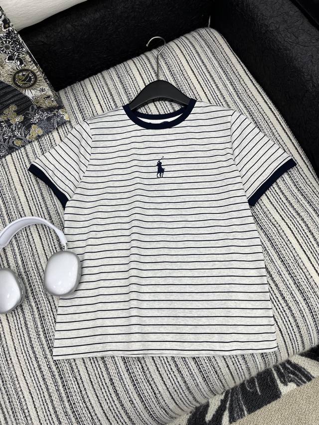 Hot Item In Stock Original Quality Niche* 2025 New Striped Short-Sleeved T-Shirt