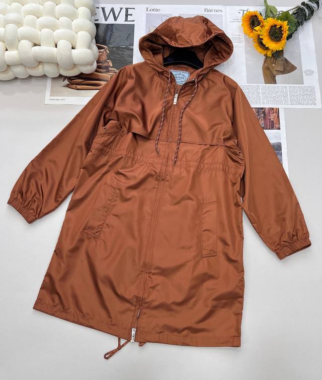 prada2025 New Hooded Twisted Rope Assault Long Coat Customized Yb Imported En