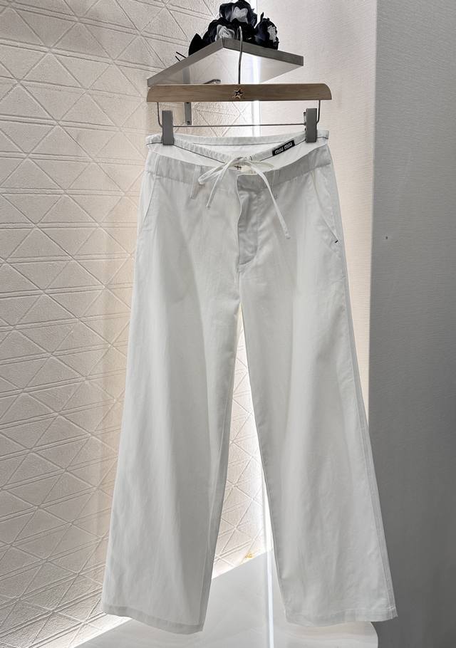 miumi*2025 New Arrivals Solid Color Drawstring Lace Trousers Customized Yb Tw
