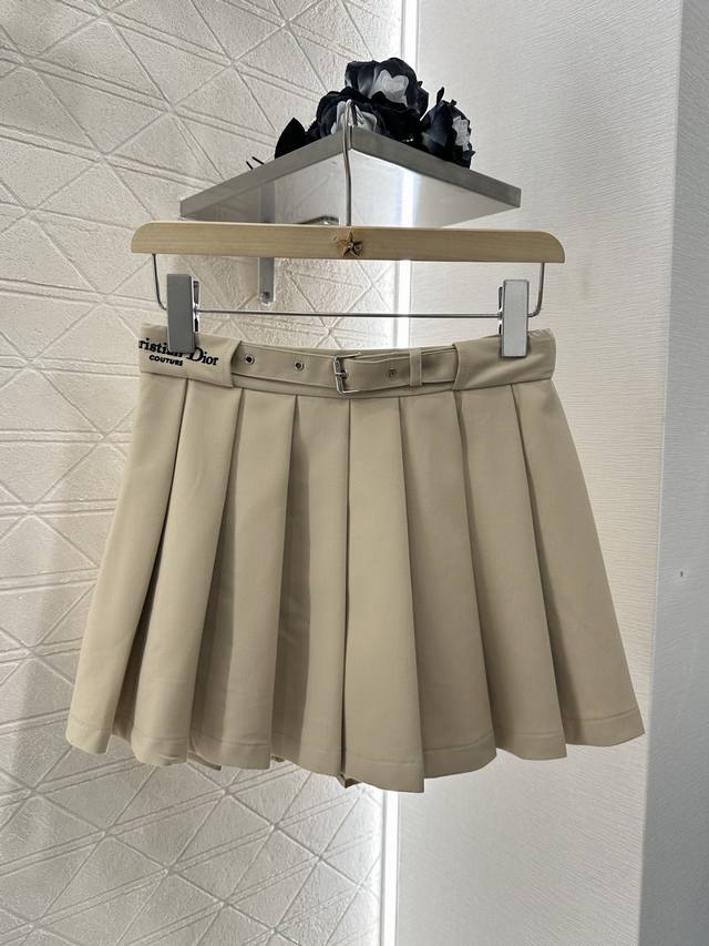 dio*2025 New Arrivals Belt Pleated Skirt Customized Yb Imported Acetate Mater