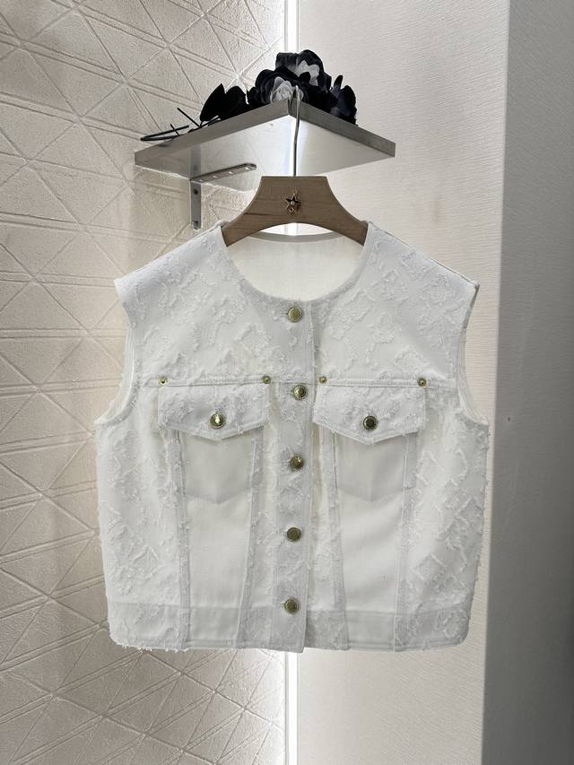 louis Vuitto*2025 New Arrivals Jacquard Denim Vest Skirt Set Customized Yb Tw