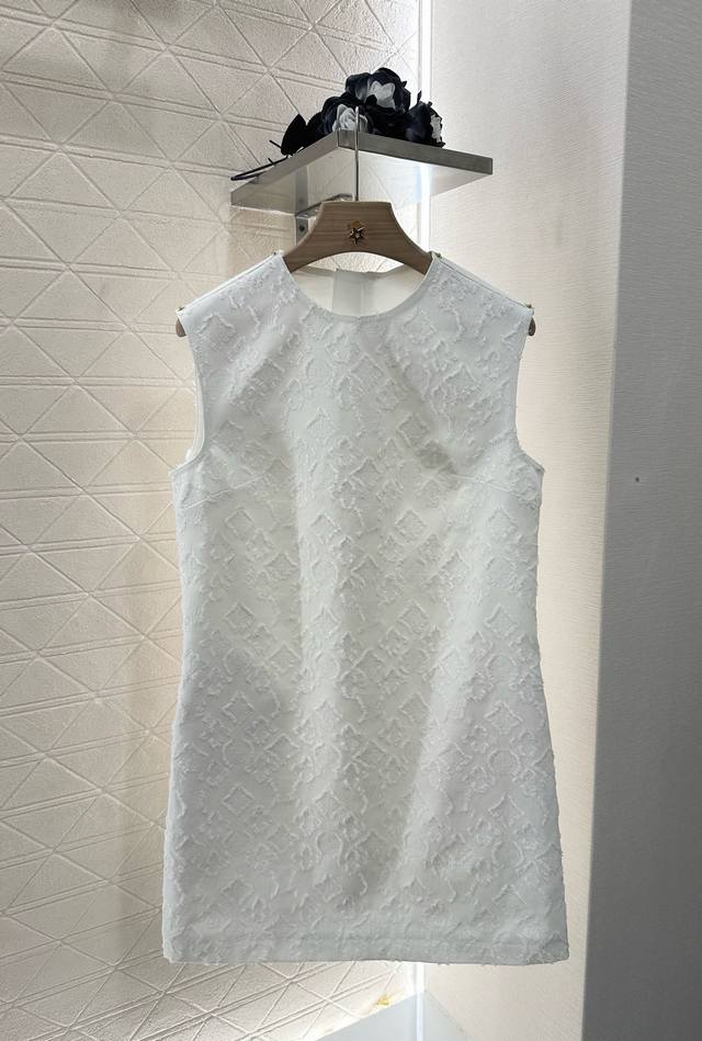 louis Vuitto*2025 New Arrivals Jacquard Sleeveless Dress Customized Yb Twill