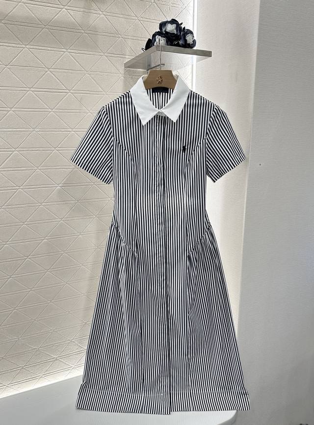 ralph Lauren*2025 New Arrivals Striped Dress Customized Yb Twill Cotton Mater