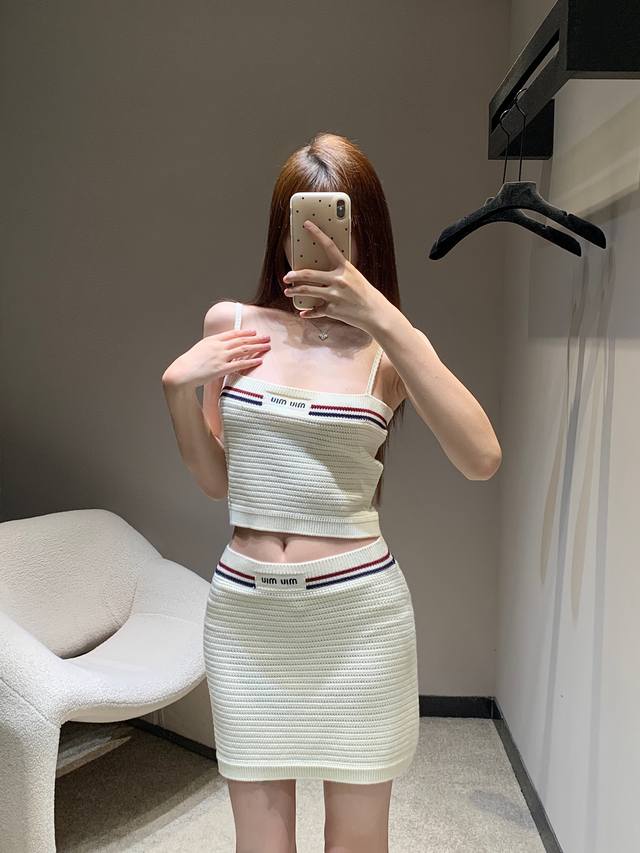 Suspender Skirt Miumi* 25Ss New Spring And Summer Micro-Label Knitted Suspender