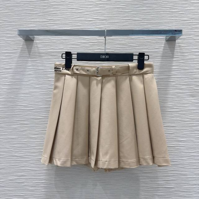 christian Dio* 2025Ss New Pleated Skirt With Full Texture And Elegant Tempera