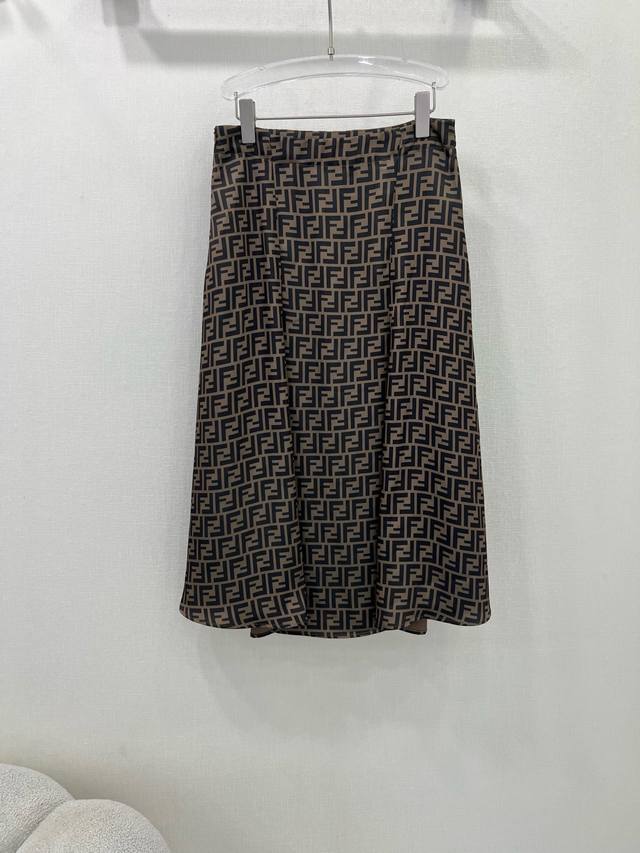 fend*25 New Summer Style, Full Double F Letter Monogram Print Shirt Skirt Sol