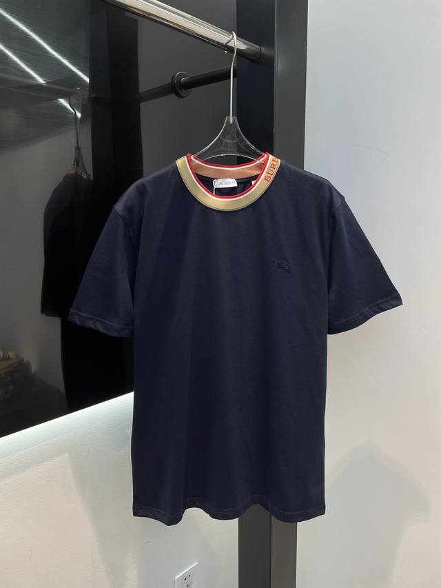 bbr 2025Ss Plaid Round Neck Cotton Short Sleeves Sml