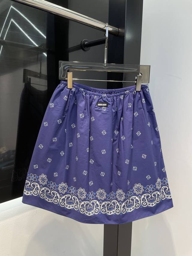 Skirt Miumiu 2025 Spring And Summer Latest Series Skirts Customized Cotton Yarn