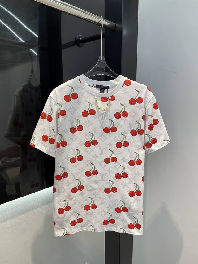 lv* 25 New Embroidered Short-Sleeved T-Shirt Exquisite Short Version Makes Yo