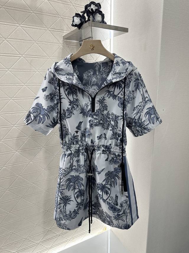 dio*2025 New Arrivals Jacquard Hooded Dress Customized Yb Imported Jacquard D