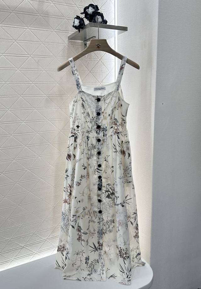 dio*2025 New Arrivals Printed Suspender Dress Customized Yb Twill Cotton Mate