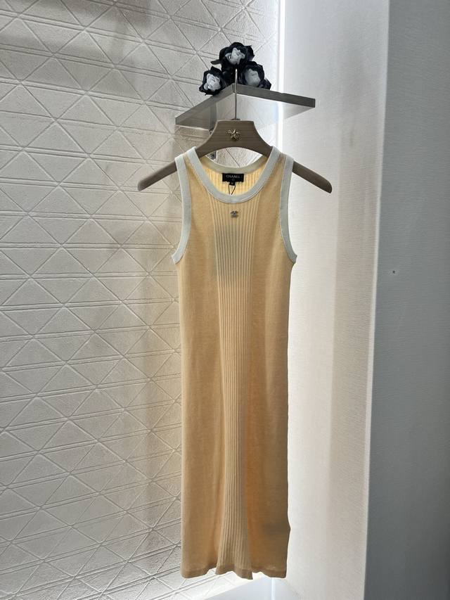 chane*2025 New Arrivals Slim Fit Knitted Vest Dress Customized Yb Cotton Yarn