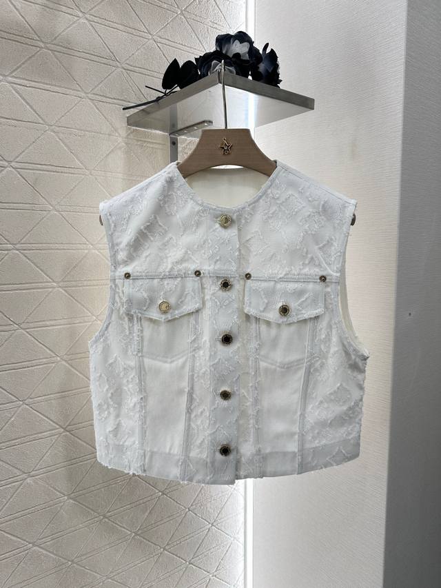 louis Vuitto*2025 New Arrivals Jacquard Denim Vest Shorts Set Customized Yb T