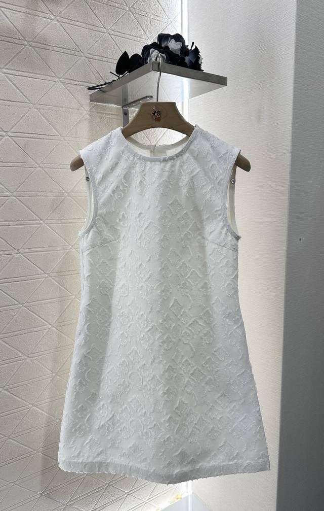 louis Vuitto*2025 New Arrivals Jacquard Sleeveless Dress Custom Yb Twill Cott