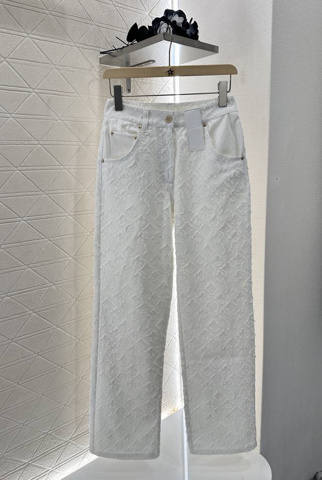 louis Vuitto*2025 New Arrivals Jacquard Letter Denim Trousers Customized Yb T