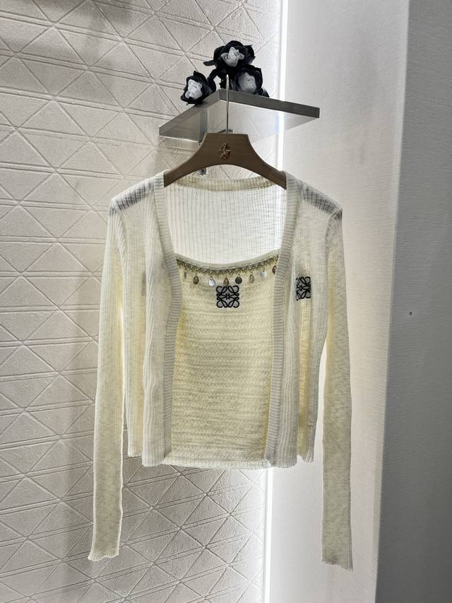 loew*2025 New Arrivals Strapless Knitted Cardigan Two-Piece Set Customized Yb