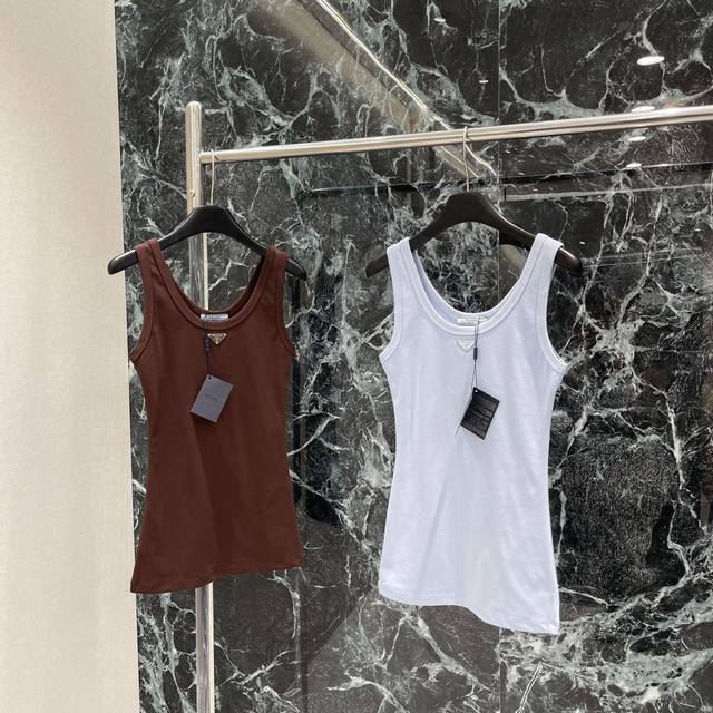 25 Summer New Triangle Round Neck Vest Casual All-Match Solid Color Sleeveles