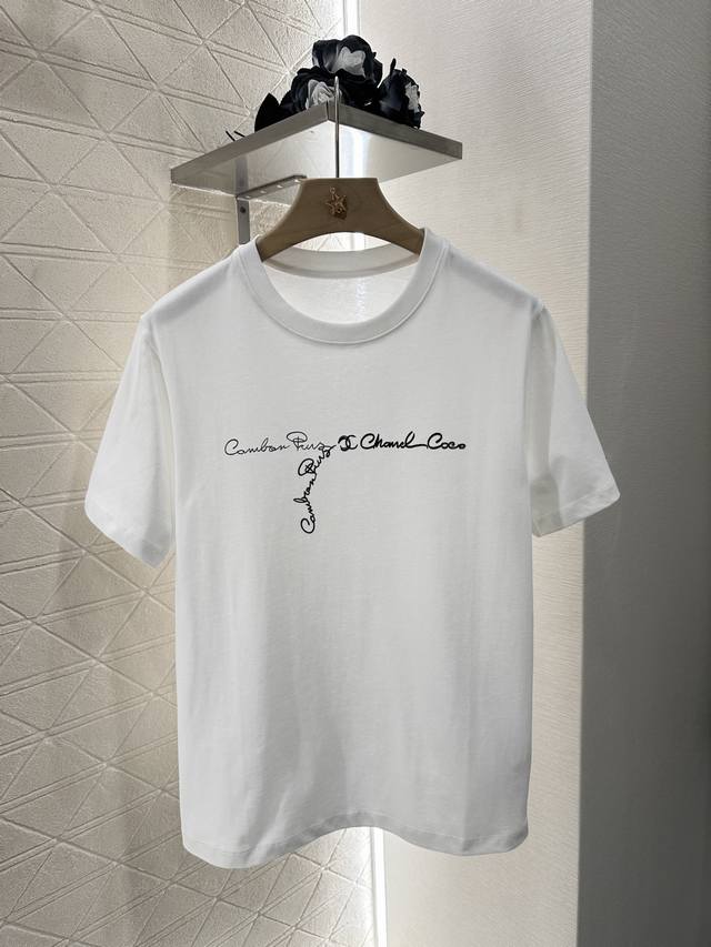 chane*2025 New Arrivals Round Neck Embroidered Letters Customized Yb Merceriz